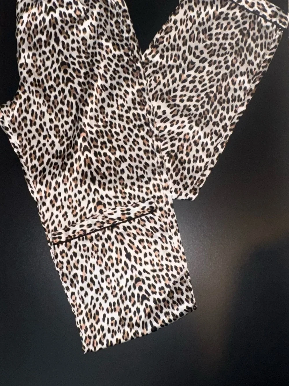 Leopard Print Satin long sleeve pajama set